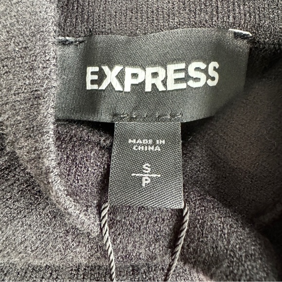 EXPRESS High Ribbed Blouson Sleeve‎ Turtleneck Sweater Black S Party Office New - Picture 2 of 13